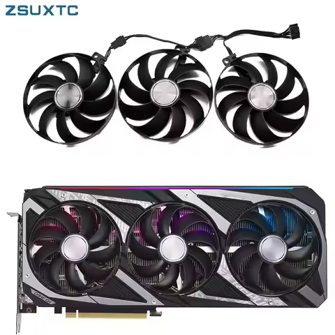 87MM T129215SU FDC10H12S9-C RTX3060 RTX3060 GPU Fan，For ASUS ROG-STRIX-RTX 3050 3060 GAMING Video ca