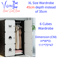 Von Bonjour Wardrobe Almari Baju Rak Baju Cloth Storage Rack Cabinet 8 - 12 Cube Clothes Organizatio