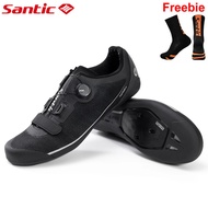 Santic Cycling Shoes for Road Cleats Men Comfortable Carbon Fiber Sole Breathable Self-Locking Bike Bicycle Sneakers
