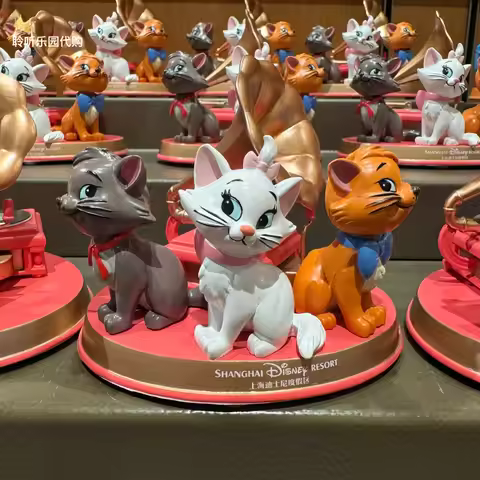 New Original Shanghai Disney Marie Cat Phonograph-Shaped Cartoon Cute Car Nodding Ornament Decoratio