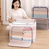 其他品牌 - 24L-可折疊防水鋼架收納箱 儲物箱 膠箱 超大容量儲物箱 收納袋 家居收納 大容量棉被袋 衣服被子玩具整理箱 普通收納袋