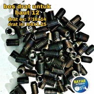 bos drat / sok drat untuk baut 12(dalam tap 8x1,25-luar tap 7/16x14)