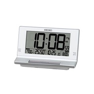 Seiko clock alarm clock table clock digital radio silver metallic 102×175×81mm SQ322S