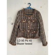 Tweed blazer/ tweed coat/tweed wool/women's top/outer/women's muslim clothing/blazer/tweed wool