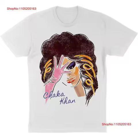 New Chaka Khan Illustration T Shirt in White Size S 5XL EN407 vintage Washed homme Slightly Soft Bre