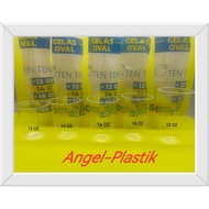 Plastic Cups Tenten 22oz 18oz Contents 50pcs Oval Cup/s U Cup/s Trendy Glass/s | Flat and Convex Cup