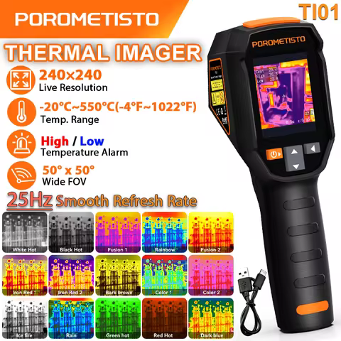 POROMETISTO TI01 -20 ~550 ℃ Rechargeable Thermal Imaging Camera 240*240 25Hz Waterproof Anti Drop Ha