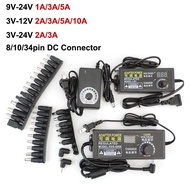 Universal Adjustable power Supply charger Adapter 9V 24V 3V-12V 1A 2A 3A 5A AC 110V 220V To DC 12V 9v 24v 8/10pin DC connector  SGA1