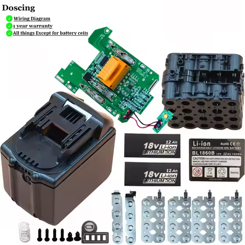 BL1890 Battery Case For High Power Makita 18V Machine 700W or More DIY 12Ah Shell Box With BMS PCB B