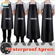 PU Leather Apron Waterproof Oil-Proof Kitchen Apron Lengthened Chef Butcher Work Apron 围裙