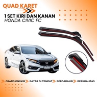 Quad 4 Rubber Wiper Honda Civic Fc Frameless Quad Blade Rubber Model 1 Set Left and Right Without Ir