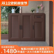 JJ outdoor aluminum alloy villa door 囗 囗 j j Waterproof sunscreen shoe cabinet changing shoe stool storage cabinet combi