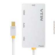 4-In-1 Mini Display Port To Vga/Hdmi/Dvi/Audio With Micro Usb Port Adapter (Color: White)