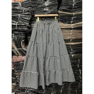 5-layer black checkered skirt, 90 cm long, hot hit, beautiful to wear in 4 seasons