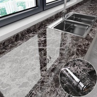 60X200cm Heatproof 200℃ Marble Wood Grain Aluminum Foil Wallpaper for Kitchen Stove Sink Table Water