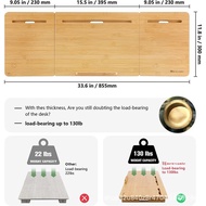 Cross-Border Bamboo Treadmill Tray Bamboo Wood Adjustable Tablet Stand Solid Wood Treadmill Storage 