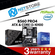 PWP ASRock B560 PRO4 ATX & INTEL CORE I3-10100 PROCESSOR