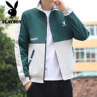 PLAYBOY Autumn Korean Men S Jacket Color-Blocking Collage Outer Wear Regular Long-Sleeve Youth Popul