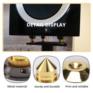 4 Set Gold Speaker Spike with Floor Discs Stand Foot Isolation Spikes Professional Speaker Accessori