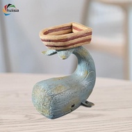 chulisia Whale Sculpture Whale Statue Ornament Whale Vintage Style Rustic Mediterranean