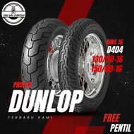 PAKET BAN MOTOR HARLEY DUNLOP D404 130/90 + 150/80 RING 16 DEPAN BELAKANG SEPASANG TUBLES BAN HARLEY