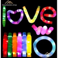 POP TUBE/ - LIGHT HOSE - POP PIPES - POP LED - POP LIGHT UP - FIDGET TOYS PUSH POP LIGHT RAINBOW FUL