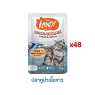 อาหารเปียกแมว Kandy สำหรับลูกแมว และแมวโต ตั้งแต่ 2 เดือนขึ้นไป ขนาด 70 กรัม 48ซอง/1ลัง