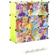 MENG SHOP 9Cube Children Cartoon Cabinet Wardrobe DIY Foldable Rack Cupboard Storage Cube Storage