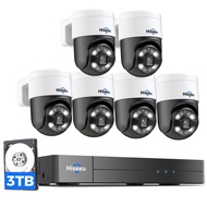[300°Pan 90°Tilt+Human Tracking] Hiseeu 4K PoE PTZ Camera System,NVR Security Camera System w/6Pcs 5