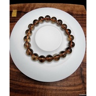 Azeztulite Smokey Quartz Stone Bracelet HIMALAYA natural Stone 4A 10mm F1254