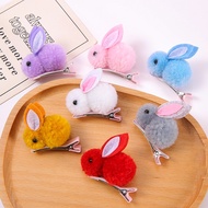 Cartoon Plush Rabbit Hair Clip diy Accessories Cute Fur Ball Rabbit Hair Accessories Iceland Fur Rab