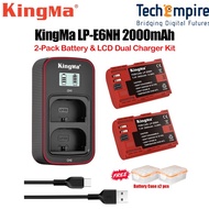 KingMa DSLR Camera Battery LP-E6NH LP-E6 LCD Dual Charger Set for Canon 5D MKIV 5D MKIII EOS R R5 R6