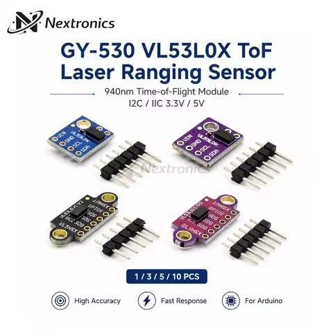 1/3/5/10PCS GY-530 VL53L0X Time-of-Flight ToF Laser Ranging Sensor Module 940nm I2C/IIC 3.3V/5V for 