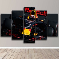 Max Verstappen F1 Redbull รถแข่งของเล่น5ชิ้นรูปแต่งบ้านศิลปะบนผืนผ้าใบสำหรับติดกำแพง
