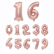 16 Inches Party Number Aluminium Foil Balloons 0 to 9 Digital Happy Birthday Helium Gas Float Bobo Belon Nombor