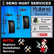 🛠️🛠️ FREE INSTALLATION 🛠️🛠️ Rubine RWH-933PB BOOSTER PUMP INSTANT WATER HEATER WITH CLASSICLA MATT BLACK RAIN SHOWER SET