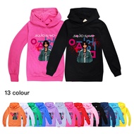 Squid Game Girls Boys Hoodie Long-sleeved Spring Autumn Children's Hooded Sweater Cartoon Pullover 1383 Cotton Kids Clothing