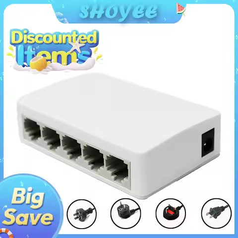 5 Port Gigabit Ethernet Switch 10/100/1000Mbps Desktop Network Switch, Plug & Play, Auto MDI/MDIX, R