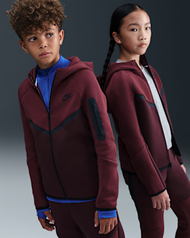 Nike Sportswear Tech Fleece เสื้อมีฮู้ดซิปยาวเด็กโต