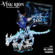 Cross-Border Compatible Building Blocks Frost Dragon Ice Dragon with Light Ornaments Children's Toys