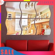  6Pcs Wall Sticker Removable 3D Decoration Mirror Effect DIY Mirror Wall Sticker for Home
