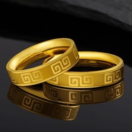 Cincin Belah Rotan Emas 916/Back Pattern Ring Rich Auspicious Retro Couple Ring gold 916