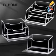 LIAOYING 1Pcs Bussiness Card Holder,  Transparent 1/2/3 Grids Business Card Box, School Office Suppl