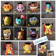 Pokemon pikachu dragonite jiggly puff eevee squirtle graduation bear plush plushie toy