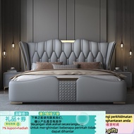 Get 7% coupon+ an Affordable Luxury Style Leather Bed Master Bedroom Bed1.8x2Rice Double Bed1.5M Hou