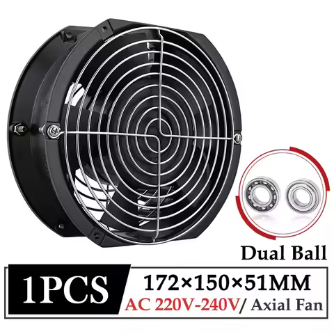 1Pcs Gdstime 220V AC Fan 170mm 172x150x51mm Ball Industrial Cabinet Axial Cooling Fan 17cm Large Air