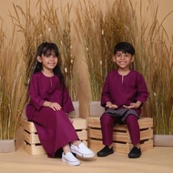 Baju Melayu The Samad &amp; Baju Kurung The Aminah Purple Magenta color