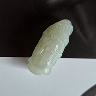 青海和田玉立體觀音頭像吊墜 | 玉吊墜吊