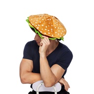 Funny Fast Food Hamburger Hat Halloween Costume Soft Plush Crazy Silly Hat for Food Party