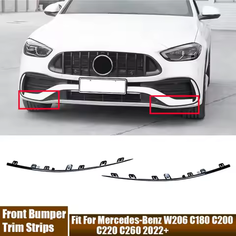 2Pcs Front Bumper Trim Strips Car Exterior Accessories For Mercedes-Benz W206 C180 C200 C220 C260 20